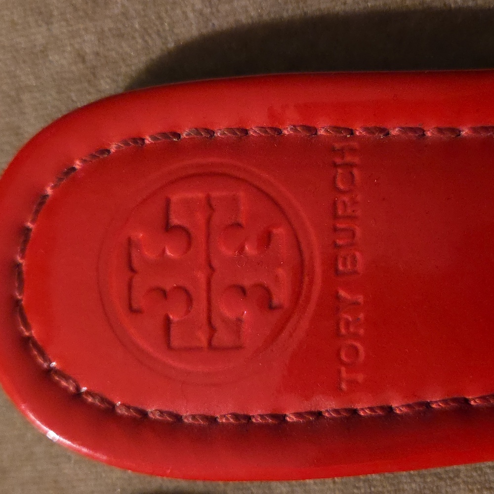 Tory Burch Red Logo Sandals Made In Brazil 6.5 - Picture 3 of 5